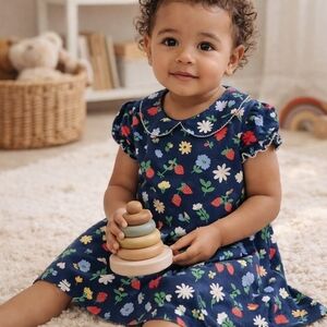 TBBC The Beaufort Bonnet Company Strawberry Floral Dress 3T | Pima Cotton Peter